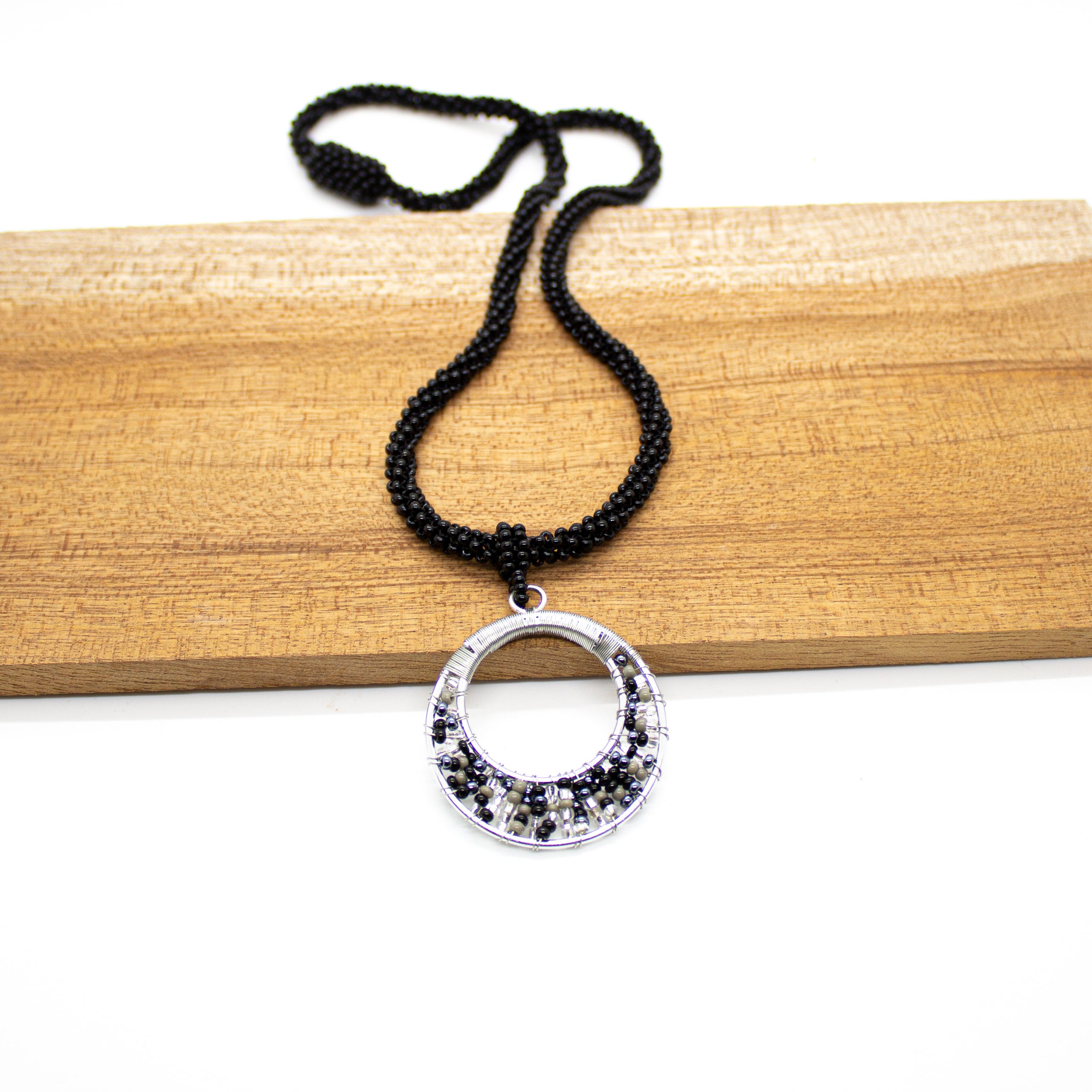 Black Diamond Spiral Necklace - Fair Trade Guatemalan Jewelry