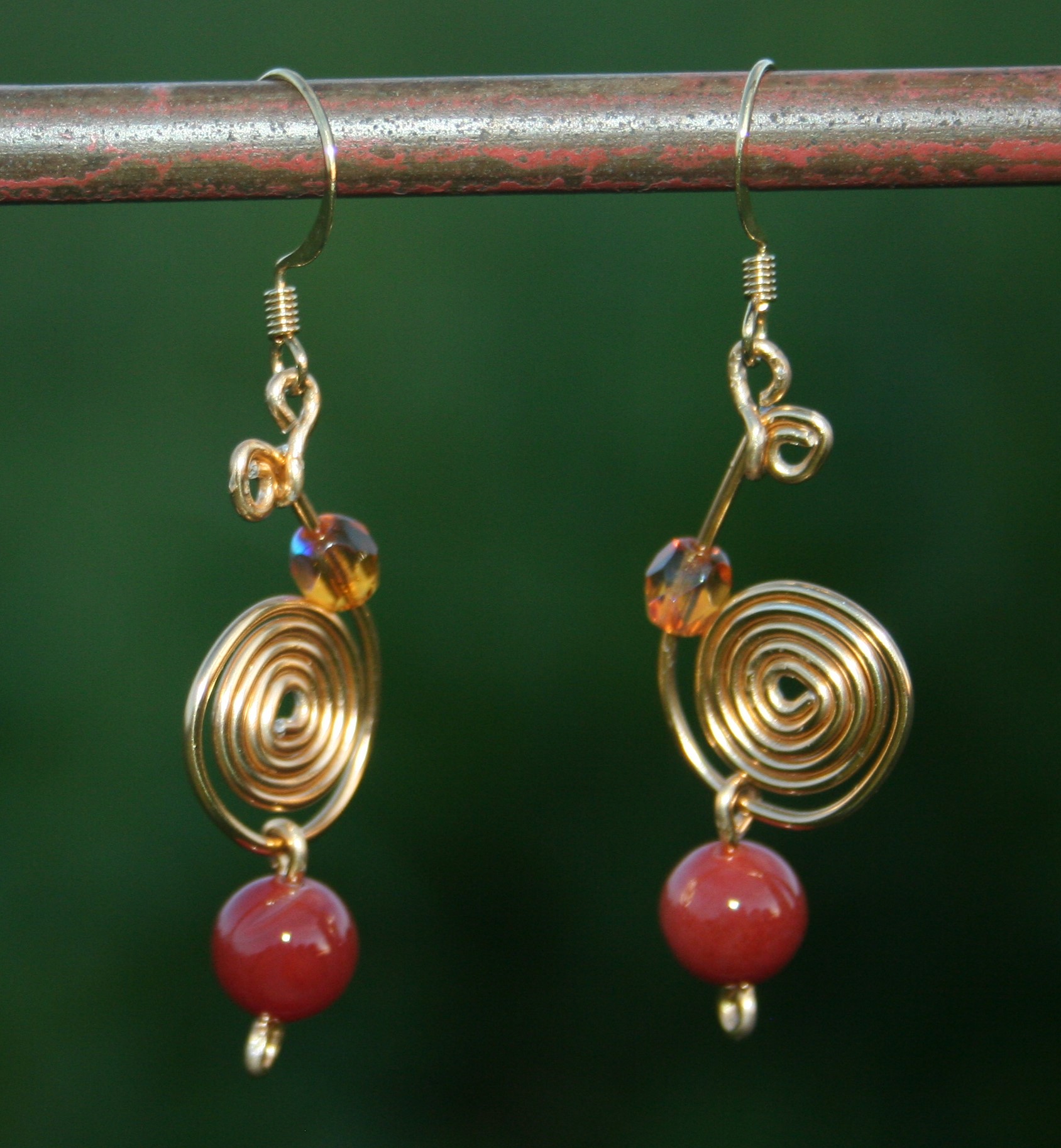 Gold Wire Spiral Earrings - Fair Trade Guatemalan Jewelry