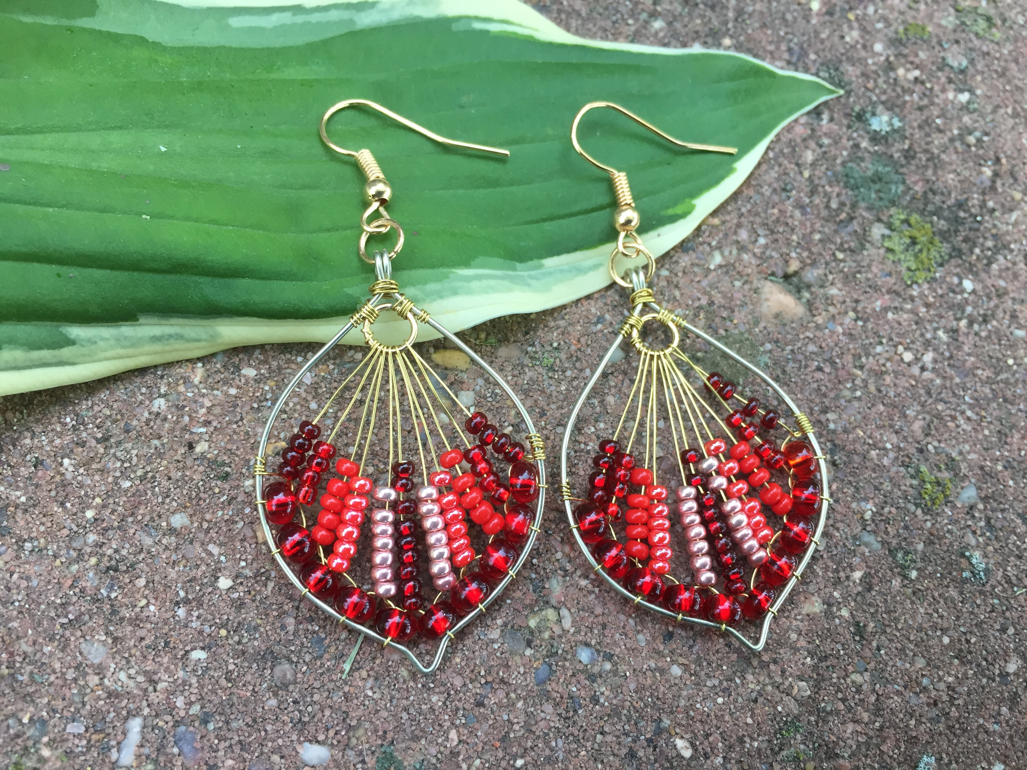 Colorful Bohemian Beaded Wire Fan Dangle Statement Earrings – Rosemarie  Collections